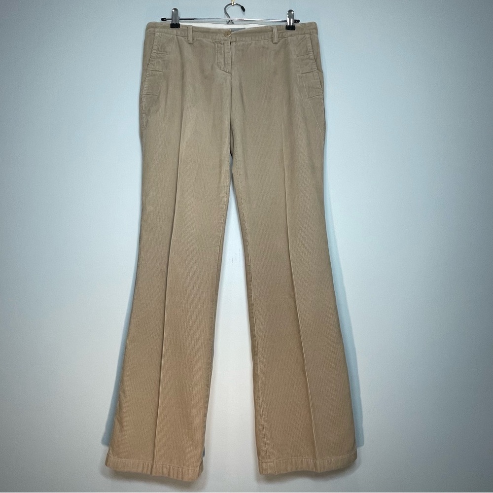 IRMA BIGNAMI Women's Tan Corduroy Pants 100% Cotton Made in Italy Size 44 (US 8)